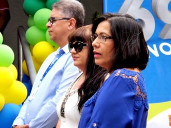 Klewton Ferraz (APA), Fátima Araújo e Rosângela,na  cerimônia pelos 69 anos da Chesf.