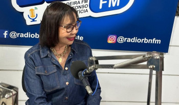Prefeita Vilma e parte da da equipe de Governo, em entrevista à RBN.