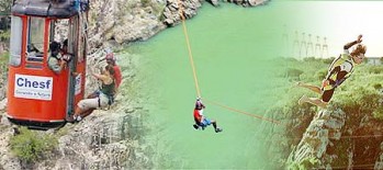 Imagens de rapel, tirolesa e base jump, em Paulo Afonso, na Bahia  