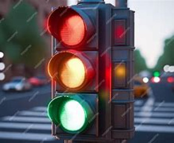 Semáforo com duas lâmpadas acesas ao mesmo tempo 