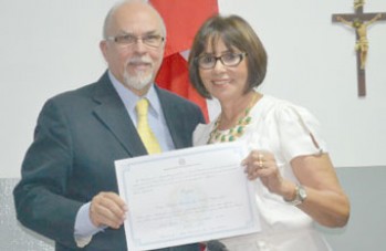 Negromonte e a prefeita de Gloria, Enavilma