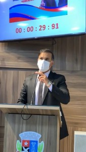 Vereador Marconi Daniel (Podemos), durante discurso nesta segunda-feira, 22, na CMPA