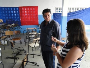 Ver. Daniel durante visita a escola