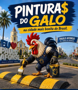 O prefeito galinho transforma problema em decoração. 